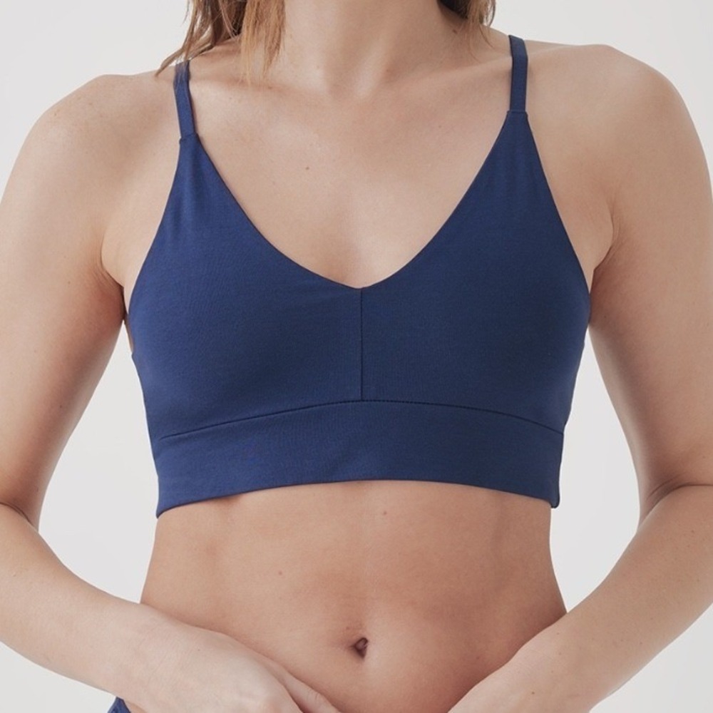 Pact Womens M Navy Blue Everday Classic T-shirt Bra Organic Cotton Wireless